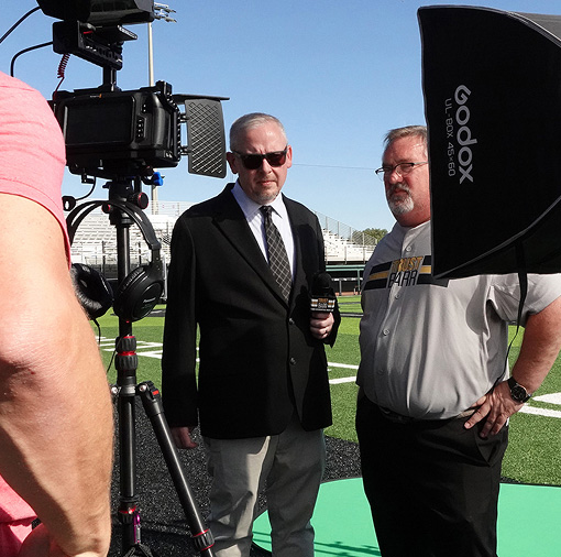 Jon Beach filming ad